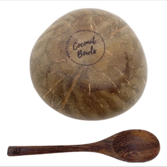 COCONUT BOWLS bowl & spoon set NEW - Picture 5 of 8